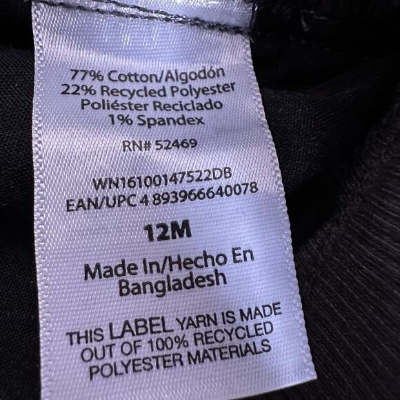 Wonder Nation Baby 12 Months Dark Denim Elastic Waist Jean Shorts Pockets Black - Picture 3 of 4